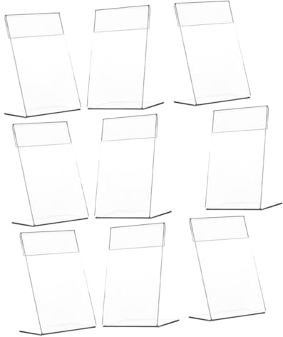 Cabilock 9 piezas Soporte Exhibidor Acrílico Transparente para Escritorio Porta Precios y Menús Soporte de Sobremesa para Publicidad y Tarjetas