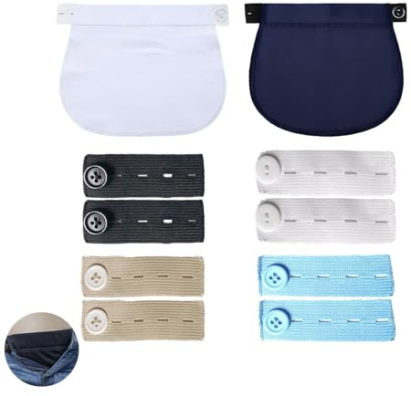 10 stycken byxförlängning, elastisk knappförlängning, knapp, justerbar byxknapp, förlängning, knappförlängning för byxor, midjeförlängning, graviditet, byxknapp för kvinnor och män