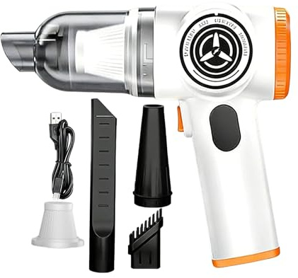 Derwrtup Aspirateur De Voiture sans Fil | Nettoyeur 15000 Pa Rechargeable - Aspirateur Main Véhicule | pour Meubles De Maison Sedans SUVs RVs Minivans Pickups Bateaux Véhicules