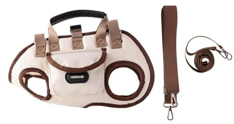 F Fityle Dog Lift Harness Dog Carrier with Pocket with Leash Lightweight Pet Shoulder Carrying Bag Tote for Outdoor Taking Out Hiking, S
