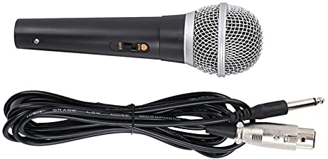 Alomejor XLR-Mikrofon Hållbar Handhållen Dynamisk Mikrofon för Karaokesång och Inspelning med XLR Till 1/4 Tums Ljudkabel