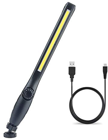 AuRiver Arbeitsleuchte LED Akku mit Magnet, Arbeitslampe LED Werkstatt, Werkstattlampe Arbeitslicht für Auto Reparatur, Werkstatt, Garage, Camping, Notbeleuchtung (Schwarz)