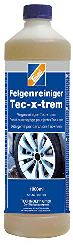 TECHNOLIT Felgenreiniger Tec-x-trem, Leichtmetall Alu Stahl Chrom Felge, Flugrostentferner, Inhalt:1 Liter
