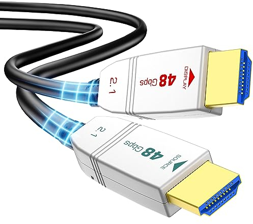 FeizLink - 8K HDMI 2.1 Fibre Cable 20M 4K 120Hz 8K 60Hz 48Gbps Dynamic HDR10 / eARC/HDCP 2.3 Compatible with RTX 3080 3090 Xbox Series X PS5 LG C9 Samsung Q90T TCL Sony