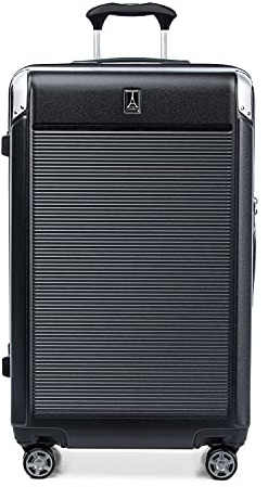 Travelpro Platinum Elite Hardside Expandable Checked Suitcase, 8 Wheel Spinner, TSA Lock, Hard Shell Polycarbonate Suitcase, Shadow Black, Checked Large 77x46x35 cm