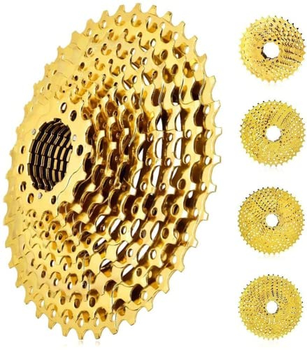 Goldene MTB-Fahrrad Kassette, 8/9/10/11/12-Gang-Mountainbike-Kassette 11-32/36/40/42/50T Fahrradkassette mit CNC-Schaltwerkaufhänger-Verlängerung und Schwungrad-Entfernungswerkzeug
