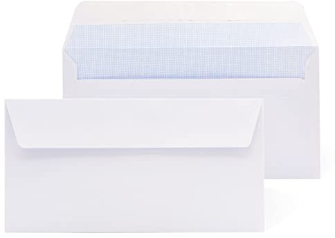 Sobres de Papel Blanco Americano, Sin Ventana Autocierre de Tira de Silicona para un Fácil Sellado. Adecuado para Envío de Documentos de Varios Tamaños - Ofituria (50 Sobres, Sin Ventana)