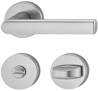 Hoppe Türdrücker Hamburg Rosette WC Alu F9 Stahlfarben Türgriff Türbeschlag