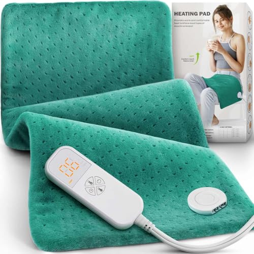 Heating Pad for Back Pain & Cramps - Ultimate Pain Relief & Versatile Gift for Women, Men, Dad, Mom - Ideal for Christmas, Father's Day, Mother's Day - Soft Machine Wash Fabric, King Size 12x24