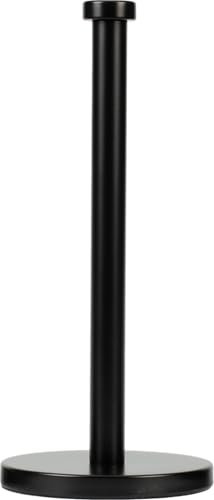 Paper Towel Holder, Black Roll Holder Organizer, Steady Countertop Paper Towel Holder with Weighted Base for Kitchen Roll Holder (Black)
