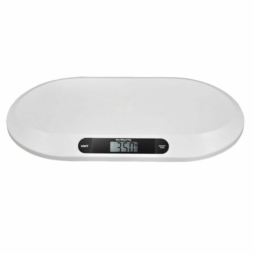 Pèse-bébé numérique jusqu'à 20 kg - Affichage LED - Arrêt automatique - Fonction tare pour berceau de bébés, lapins, chats, chiens, etc