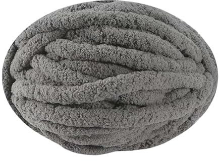 Namzi 1 Pack Chenille Velvet Yarn Knitting Wool Thick Warm Crochet Knitting Yarns for DIY Hand-Knitted Fabric Art Bag Sweater Doll 250g，Grey
