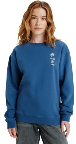 Roxy Surf Stoked Crew Brushed Vint - Sudadera de Forro Polar, Color Azul, M