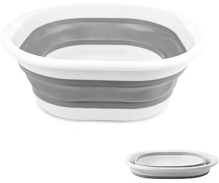 UQMIQURA Faltbare Waschschüssel, 32cm Tragbares Spülschüssel Faltbar, Faltbarer Eimer, Mehrzweck Camping Waschbecken, Faltschüssel Klappbar Waschwanne Aufbewahrungsbehälter für Hause Küche Camping