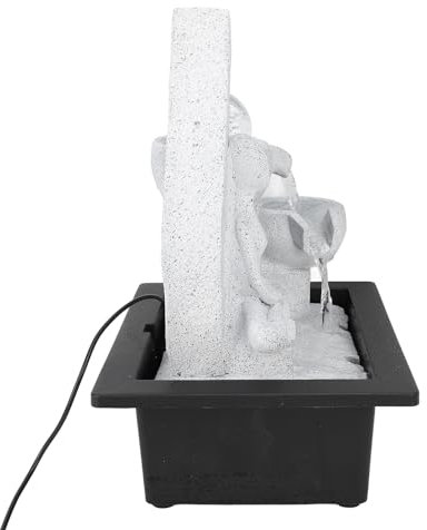 Fontana per interni a cascata da tavolo in resina USB, in plastica Zen, con luci a LED, decorazione per il soggiorno