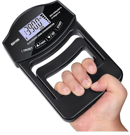 Dinamómetro, Probador de fuerza de agarre, dinamómetro de mano digital de 396 libras/180 kg Medidor de fuerza de agarre Pantalla LCD USB Dinamómetro de agarre de mano(Blue Grip Meter)