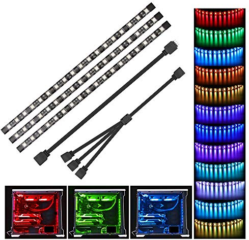 Speclux LED PC Tira RGB Led Strip para caja de PC modding, control de la placa base, 12V 4pin RGB, compatible con Asus Aura, Asrock RGB Led, Gigabyte RGB Fusion, MSI Mystic Light