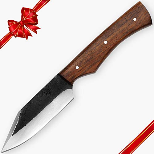 Hobby Hut HH-338, Coltello a Lama Fissa, Coltello da Caccia, con Fodero, Coltello Bushcraft in Acciaio al Carbonio 1095 da 20,9 cm, coltelli a Lama Fissa, Caccia