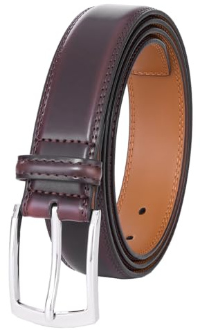 VRLEGEND Ceinture Homme Cuir Véritable Ceinturon Costume Travail Business Style 3.5cm avec Boîte Cadeau (110cm,Marron)
