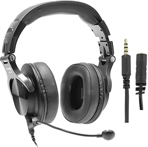 Plugger Studio DJH40-M Casque Gaming avec micro pour PC, Filaire Noir. Casque d'écoute fermé confortable Streaming, Télétravail, Conférence sur tablette Smartphone Ordinateur. Compatible PS4 Xbox One.