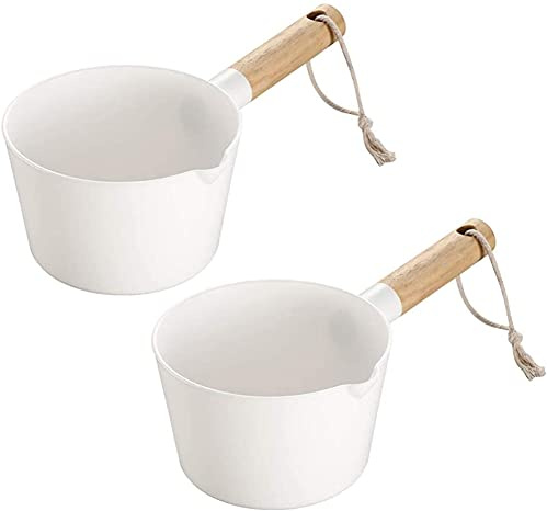 DOITOOL Water Ladle Long Handle Washing Spoon, 2Pc Japanese Plastic Water Ladle, Hair Washing Scoop, Bath Dipper for Kitchen, Bathroom and Garden