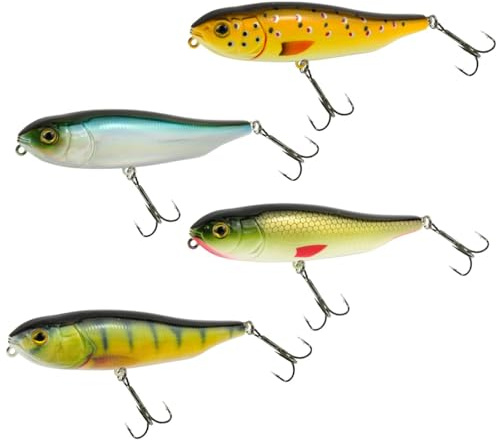 4 Seika Pro Wobbler Toyama 9,5cm 14g - Köder Set fürs Oberflächenangeln auf Barsch, Rapfen & Hecht, Stickbait zum Kunstköderangeln