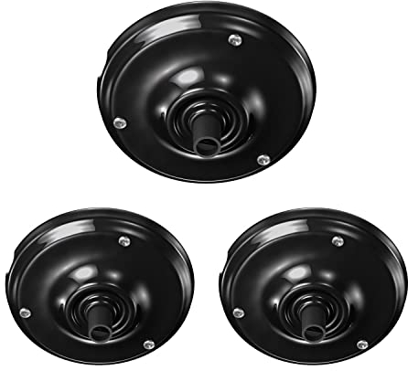 ledscom.de 3 Stück Baldachin, Porzellan, schwarz, 105mm Ø