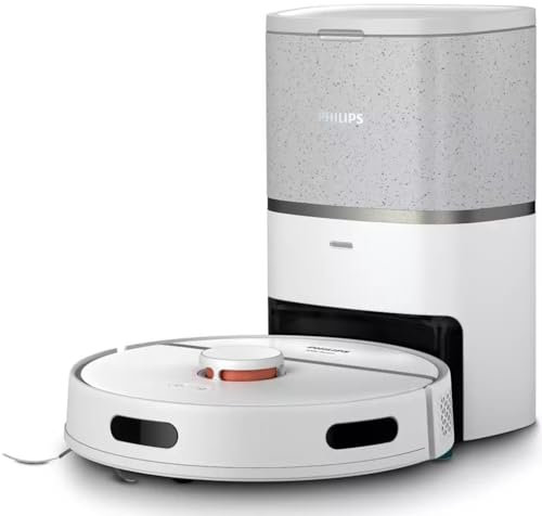 Philips XU3110/02 Homerun 3000 Series Aqua Nass- und Trockenreinigungsroboter, 4000 Pa Saugleistung, 200 min Laufzeit, Laser-Navigation, automatische Entladestation, Homerun Mobile App