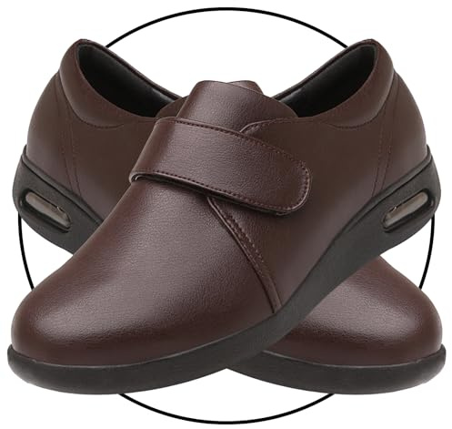 Zapatillas Calzado Ancha Pantuflas Ajustables en valgo del Pulgar pies lesionados y Zapatos hinchados Ortopédicos para Mujer Ancho Especial Diabética