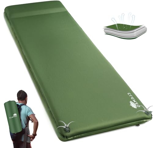 Isomatte Camping Luftmatratze-Selbstaufblasend in 20 Sekunde, Isomatte Outdoor Memory-Schaum Matratze Camping mit Kopfkissen 8 cm Dick für Rucksackreisen Autoreisen, Wandern und Outdoor, Langlebige