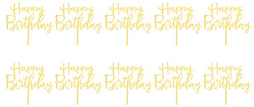 Adornos Para Tartas De Feliz Cumpleaños, Adornos Acrílicos Para Tartas, Adornos Para Magdalenas Con Bandera De Tarjeta De Inserción, Adornos Para Magdalenas De Cumpleaños Para Decoraciones De Pasteles