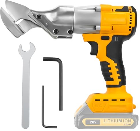 Ciseaux à métaux au lithium sans balais pour Dewalt 20 V, tête rotative à 360°, épaisseur de cisaillement maximale de la tôle d'aluminium 1,8 mm pour tôles, tapis, cuir, métal (Pas de batterie)
