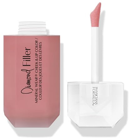 Physicians Formula, Mineral Wear Diamond Filler Cheek and Lip Color, Blush Labbra e Guance, Formula Siero-Crema Rimpolpante Multiuso, Arricchita con Vitamina E, Brilliant Peach