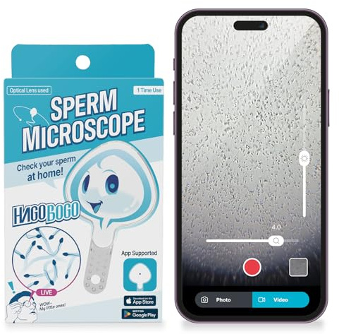 HAGOBOGO Sperm Microscope | Home Fertility Test | Single-Use Male Wellness Device | Sperm Kit | Sperm Test | Spermcheck | Watch Your Sperm at-Home | at-Home Sperm Observation