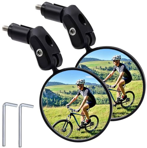 BOOSHMall 2 Stück Fahrradspiegel, 360° Drehbar Klappbar Spiegel für Lenkerende, Fahrrad-Rückspiegel mit HD-Glas und konvexer Linse, Universal Fahrrad,Mountainbike,Rennräder 16-22 mm