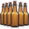 Ceciliec 6PCS Glass Bottles with Swing Top, Beer Brewing with Airtight Stoppers for Wine, Condiments, Beverages, Oil, Vinegar, Kombucha & Water, 474ml, Amber