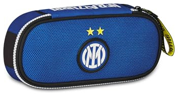 Seven Inter Portapenne Scuola Round Plus, Blu, Astuccio Ovale Con Elastici e Tasca Per Penne, Matite e Accessori, Scuola Media e Superiore, Ragazzo, Calcio