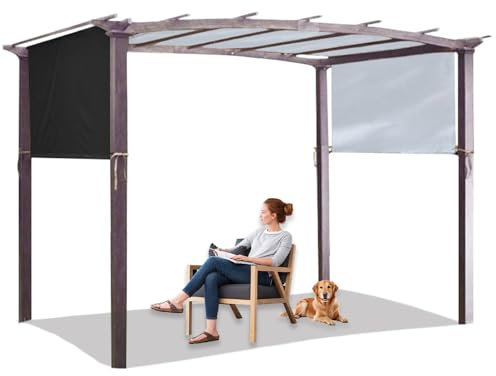 Pergola Rétractable d'Extérieur pour Jardin et Terrasse avec Toit Coulissant UV50+ Abri Barbecue,pour Porche, fête,terrasse,arrière-Cour (Black,5.4× 2.5m/17.7× 8.2ft)