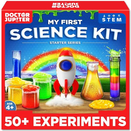 Doctor Jupiter Science Experiments Kit for Kids Ages 4+ | Birthday Gift for 4-5-6-7 Years Old Girls and Boys | STEM Toys | Chemistry Set | 50+ Experiments Starter Series