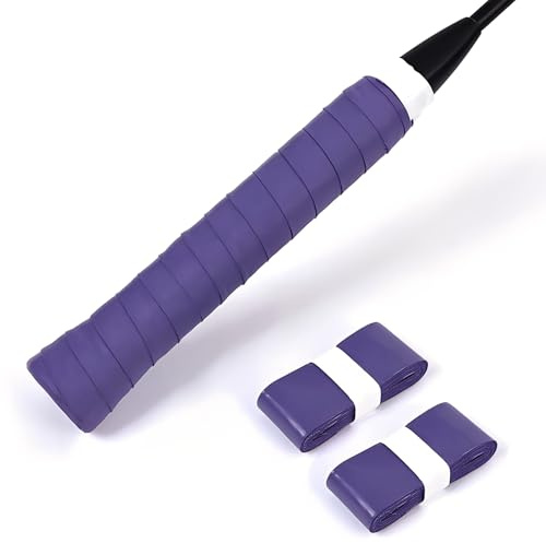 Xyvona Tennis Racket Grip Tape, Self-Adhesive Tennis Overgrip with Finishing Tape and Tacky Non-Slip Surface, Replacement Grip for Tennis Badminton Padel Squash – Multi-Sport Grip Tape(Purple)