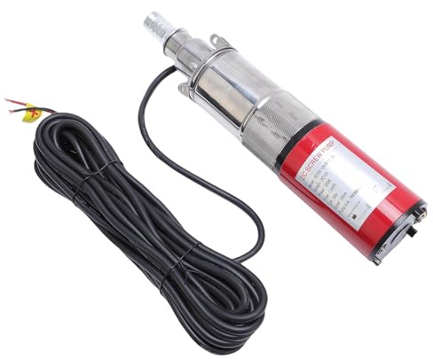 MasYosh 220 W Dränkbar Pump med Djupa Brunnar, Skruvvattenpump i Rostfritt Stål 1,2 M³/h Högflöde 30 M Huvud, med 10 Meter Nätsladd, för Bevattning på Gård eller Gård