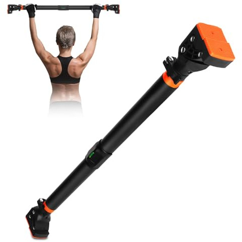 Barra de Dominadas sin Tornillos, Barra de Ejercicio para Pared, Ajustable 72-110cm, hasta 200 kg, Barra de Entrenamiento para Puerta Bloqueo Auto para Gimnasio en Casa Físico