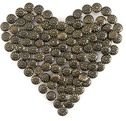 Yasorn Polsterung Ziernägel Vintage DIY Dekorative Möbel Nagel Blumenmuster Kopf (Bronze, 11x14 mm,Satz von 100 Stück)
