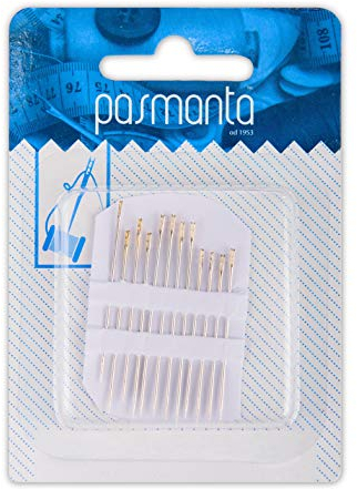 Selbsteinfädelnde Nähnadeln, Leicht einzufädeln, 12 Nadeln mit V-förmigen Nadelöhr, Verschiedene Größen, Hochwertige Nähutensilien, von Pasmanta seit 1953