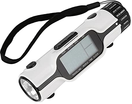 Orologio da Viaggio nel Tempo del Mondo, Sveglia con termometro Digitale, Sveglia da Viaggio Leggera con Torcia per Escursionismo, Campeggio, Viaggi all'aperto