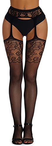 Adove Sexy Strapsstrümpfe Schwarz Für Damen Strapse Mit Strümpfe Und Halter
