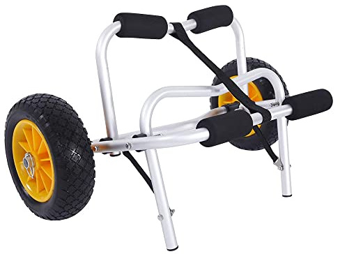 Ktaxon Kayak Cart, Boat Canoe Carrier Dolly Trailer Tote, Foldable Paddle Board Trolley Boat Trailer Transport with NO-Flat Airless Tires Wheels