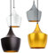 LEDKIA LIGHTING - Pendelleuchte Mercury | Vintage-Design | Höhenverstellbares Kabel | Für E27 LED Lampen | Aluminium, Schwarz oder Gold, Ø200 mm, Natürlich