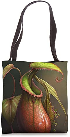 Carnivorous Pitcher Plant Graphic Bug Eating House Plants Tote Bag