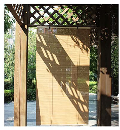 Store Enrouleur Bambou pour Exterieur Terrasse Pergola, Store Venitien Bois, Premium Rideau en Bambou, pour Interieur Fenêtres Decor, Balcon, Couleurs Variées,W110xH160cm/W43.30xH62.99in